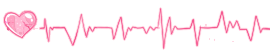 a pink divider of a heart connected to lines of a heart monitor