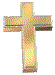 a golden crucifix, spinning