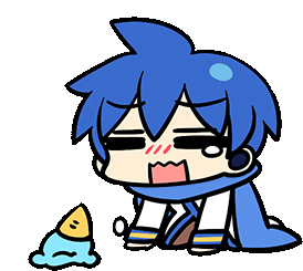 vocaloid kaito crying on the ground after dropping his ice cream
