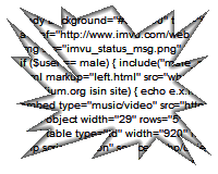 a fake hole in the screen, showing html