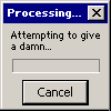 a mock windows95 popup that says 'attempting to give a damn...' with a slow loading bar